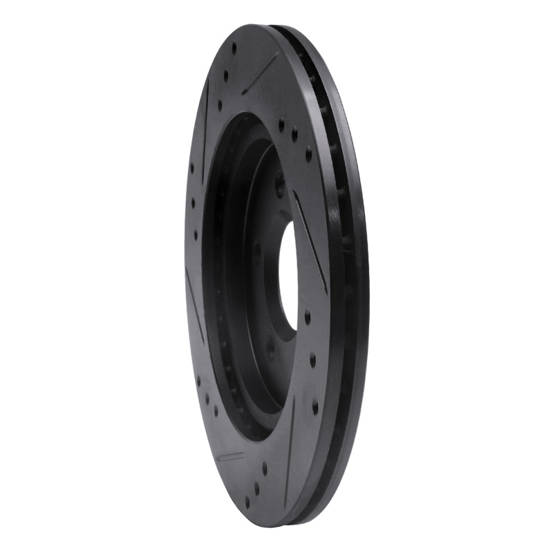 Ford Thunderbird Brake Rotor (1) - Rear Right - R1 Concepts - Drilled & Slotted - Black - `00-`06